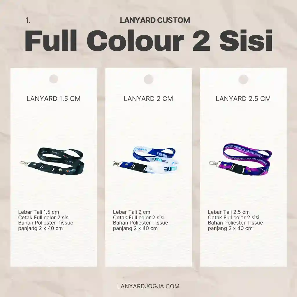 Cetak Lanyard Custom Jogja - Kualitas Premium, Siap 1 Hari Jadi